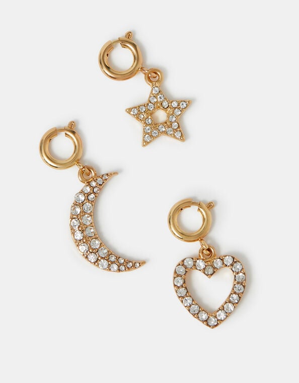 3-Pack Celestial Diamanté Jewellery Charms, , large
