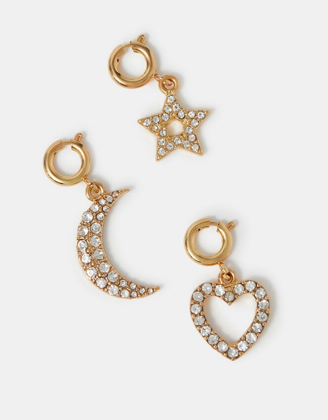 3-Pack Celestial Diamanté Jewellery Charms, , large