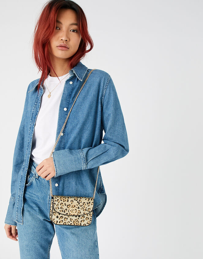 Leopard Mini Cross-Body Bag, , large