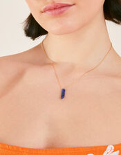 14ct Gold-Plated Rough Cut Lapis Lazuli Shard Necklace, , large