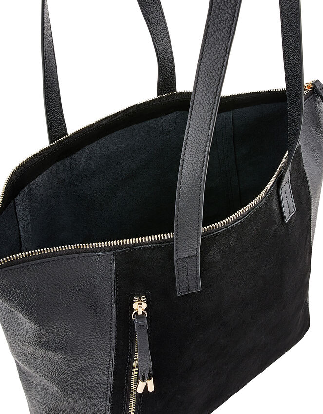 Phoebe Leather and Suede Shopper Bag, , large