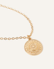 Filigree Coin Necklace, Gold (GOLD), large