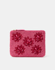 Floral Beaded Pouch, , large