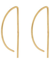 Sterling Silver D-Shape Threader Earrings, , large