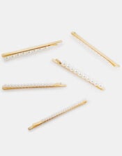 5-Pack Pearl Hair Slides, , large