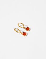 Gold-Plated Birthstone Earrings - July, , large