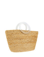 Diamanté Woven Mini Shopper Bag, , large