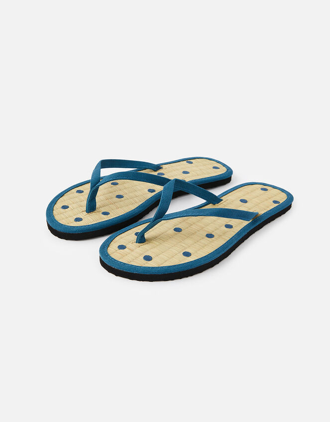 Spot Seagrass Flip Flops , Blue (NAVY), large