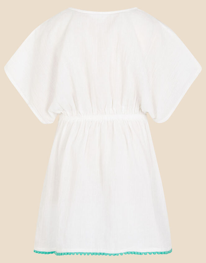 Girls Flamingo Kaftan, White (WHITE), large