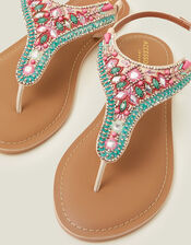 Beaded Mirror Sandals , PASTEL MULTI, large