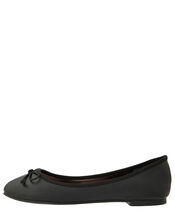 Bow Ballerina Flat Shoes, Black (BLACK), large