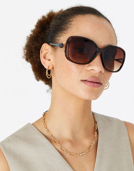 Metal Detail Wrap Sunglasses , , large