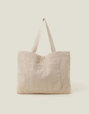 Corduroy Shopper Bag, Cream (CREAM), large