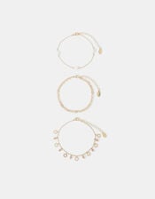 3-Pack Sunshine Charm Anklets, , large