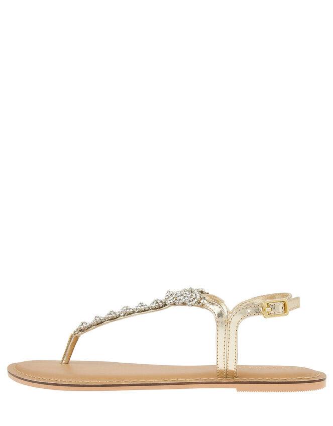Santorini Crystal Sandals, Gold (GOLD), large