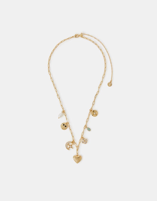 14ct Gold-Plated Charm Necklace, , large