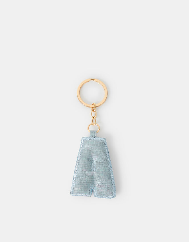 Girls Rainbow Embellished Initial Keyring, Multi (MULTI), large