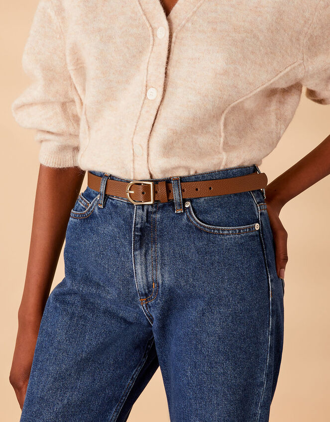 Simple Buckle Belt, Tan (TAN), large