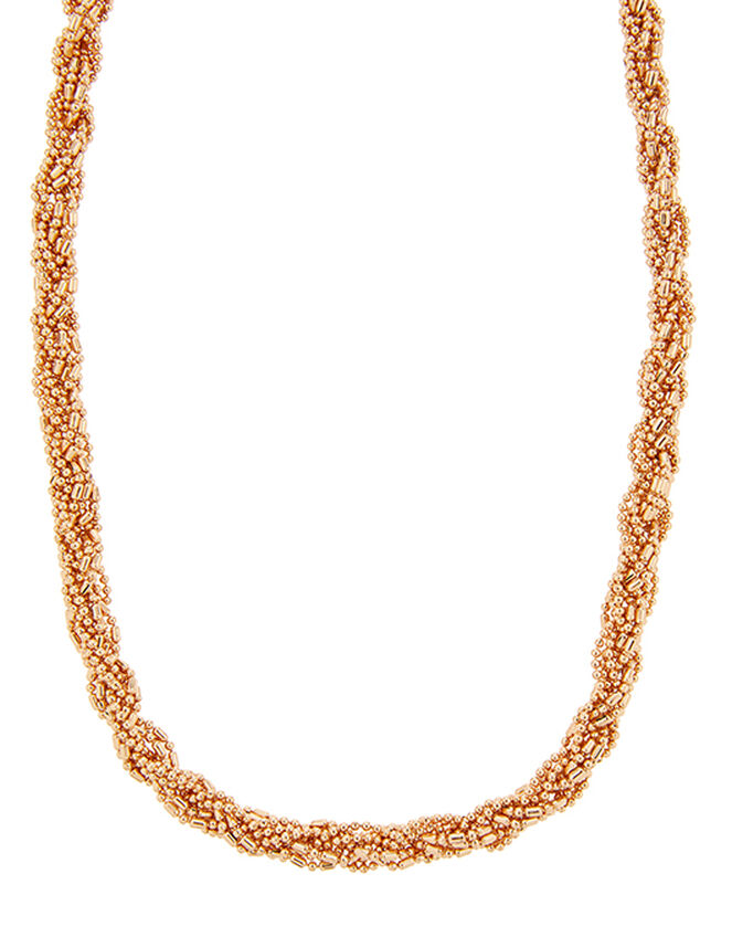 Pleated Ballchain Necklace, , large
