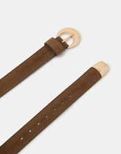Suede Buckle Belt, Tan (TAN), large