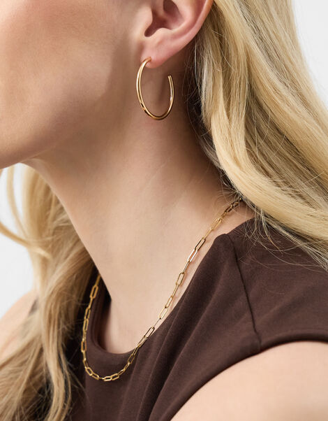 Medium Tube Hoop Earrings, Gold (GOLD), large