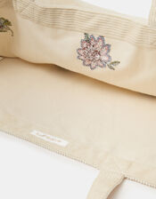 Floral Embroidered Corduroy Shopper Bag, Cream (CREAM), large