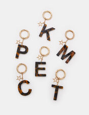 Tort Initial Bag Charm, Brown (TORT), large