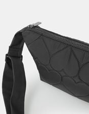 Heart Quilted Sling Crossbody Bag, , large