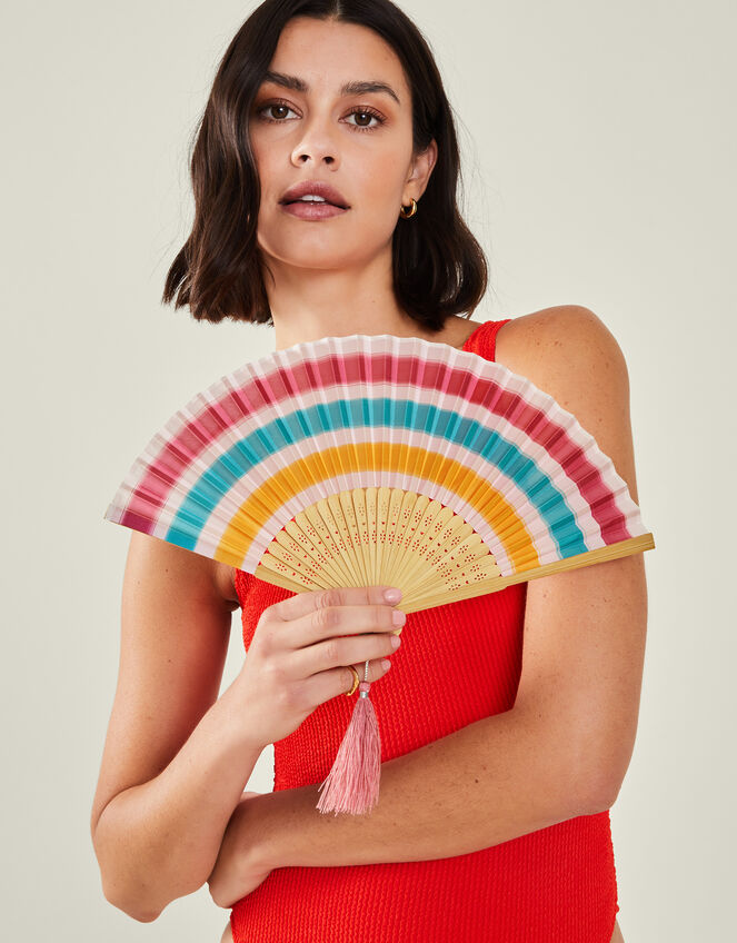 Stripe Foldable Fan, , large