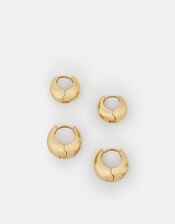 2-Pack 14ct Gold-Plated Celestial Hoop Earrings, , large