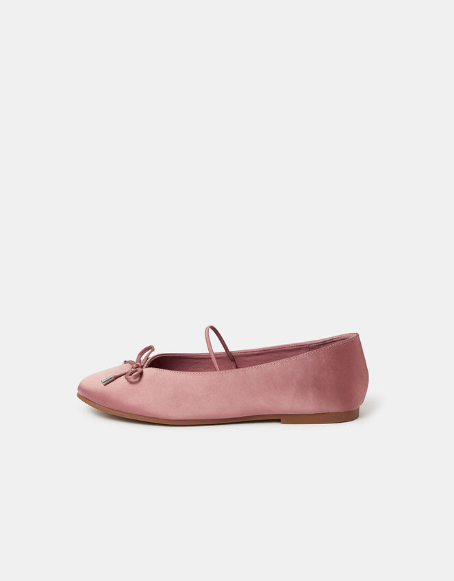 Satin Ballet Flats, Pink (PINK), large