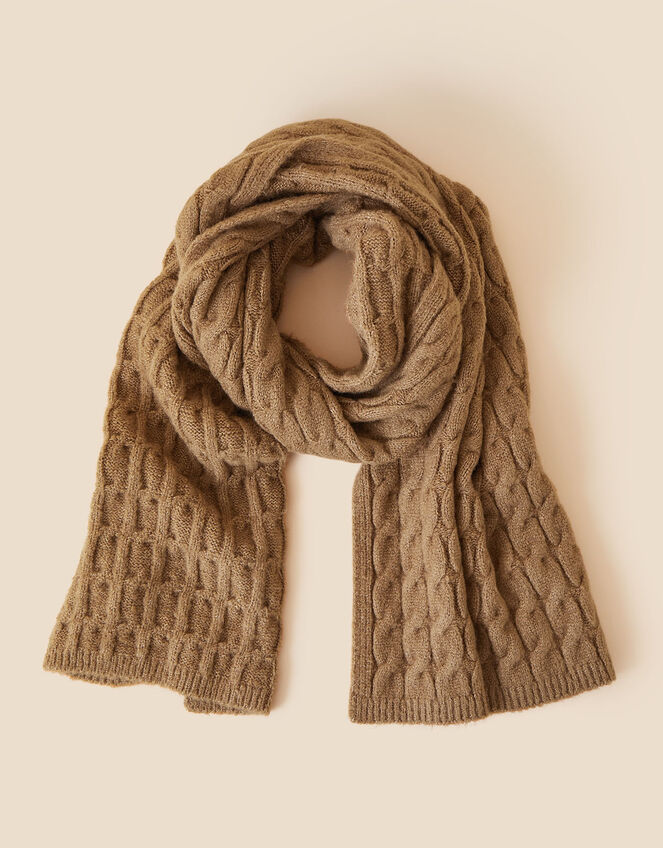 Cable Knit Scarf, , large