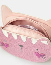Girls Glitter Cat Crossbody Bag, , large