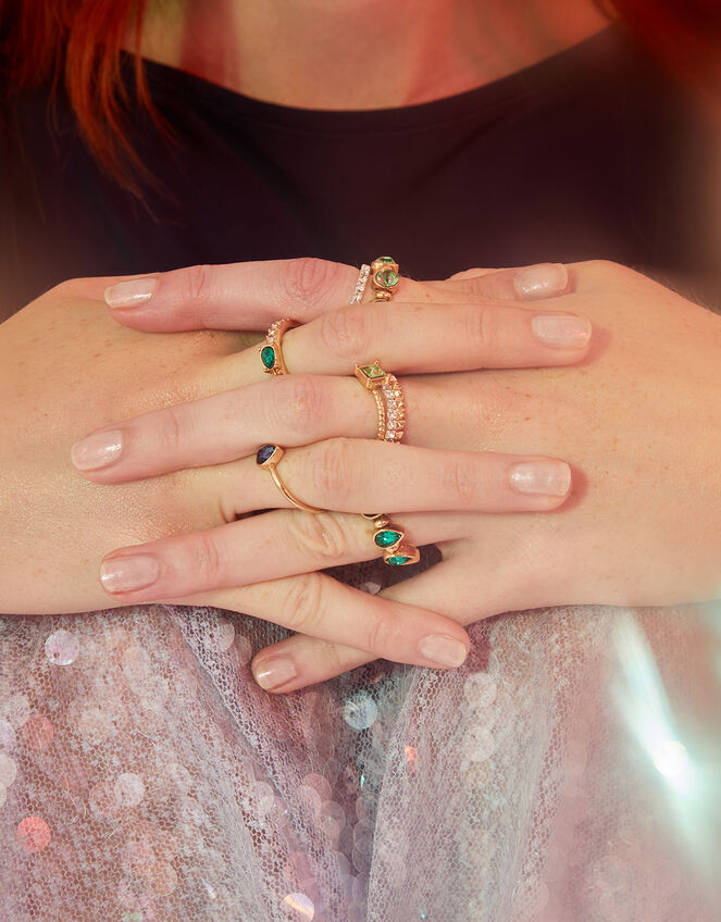 Mini Gem Stacking Rings 4 Pack, Multi (BRIGHTS-MULTI), large