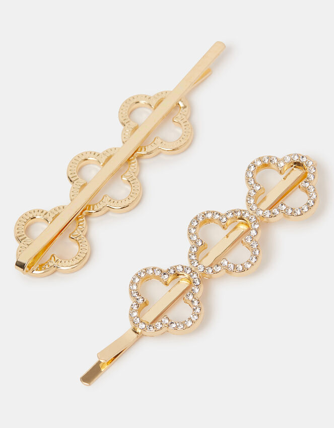 Sparkle Clover Hair Slides Set, , large