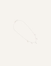 Sterling Silver-Plated Feather Station Necklace, , large