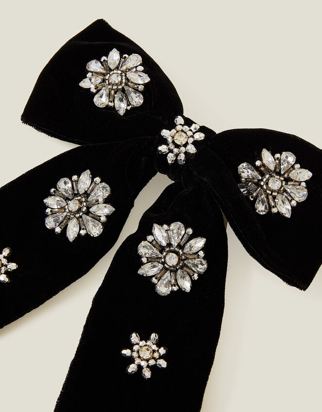Gem Encrusted Bow Hair Clip, , large