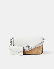 Raffia Crossbody Bag & Card Holder, , large