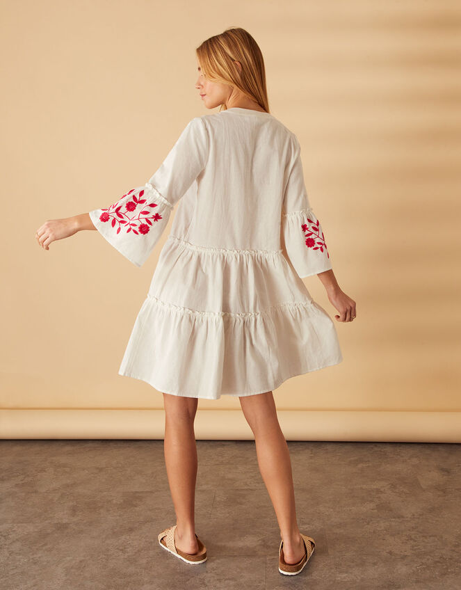 Floral Embroidered Dress, Ivory (IVORY), large