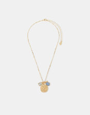 Cluster Charm Coin Pendant Necklace, , large