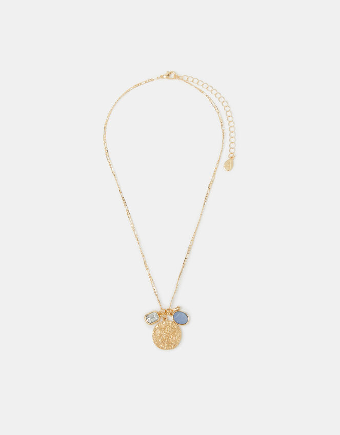 Cluster Charm Coin Pendant Necklace, , large