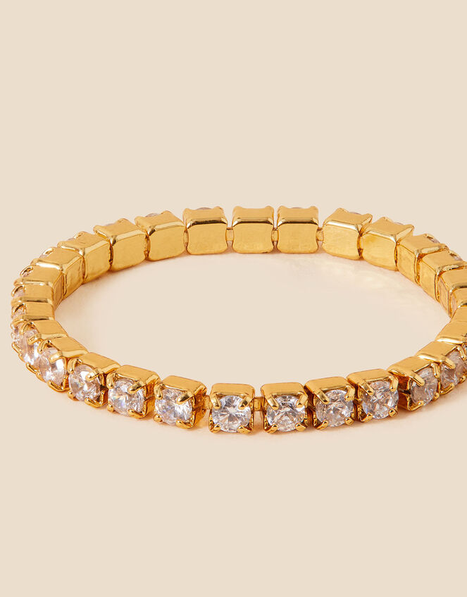 Gold-Plated Sparkle Tennis Ring, Gold (GOLD), large