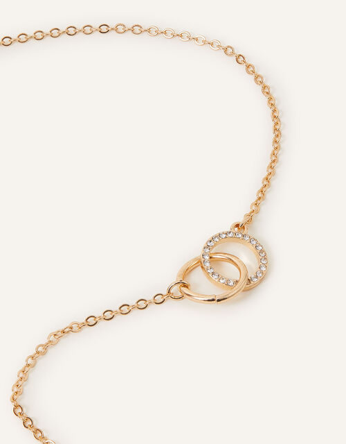 Pave Linked Circle Necklace, Gold (GOLD), large