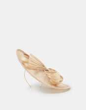 Bow Disc Fascinator, Natural (CHAMPAGNE), large