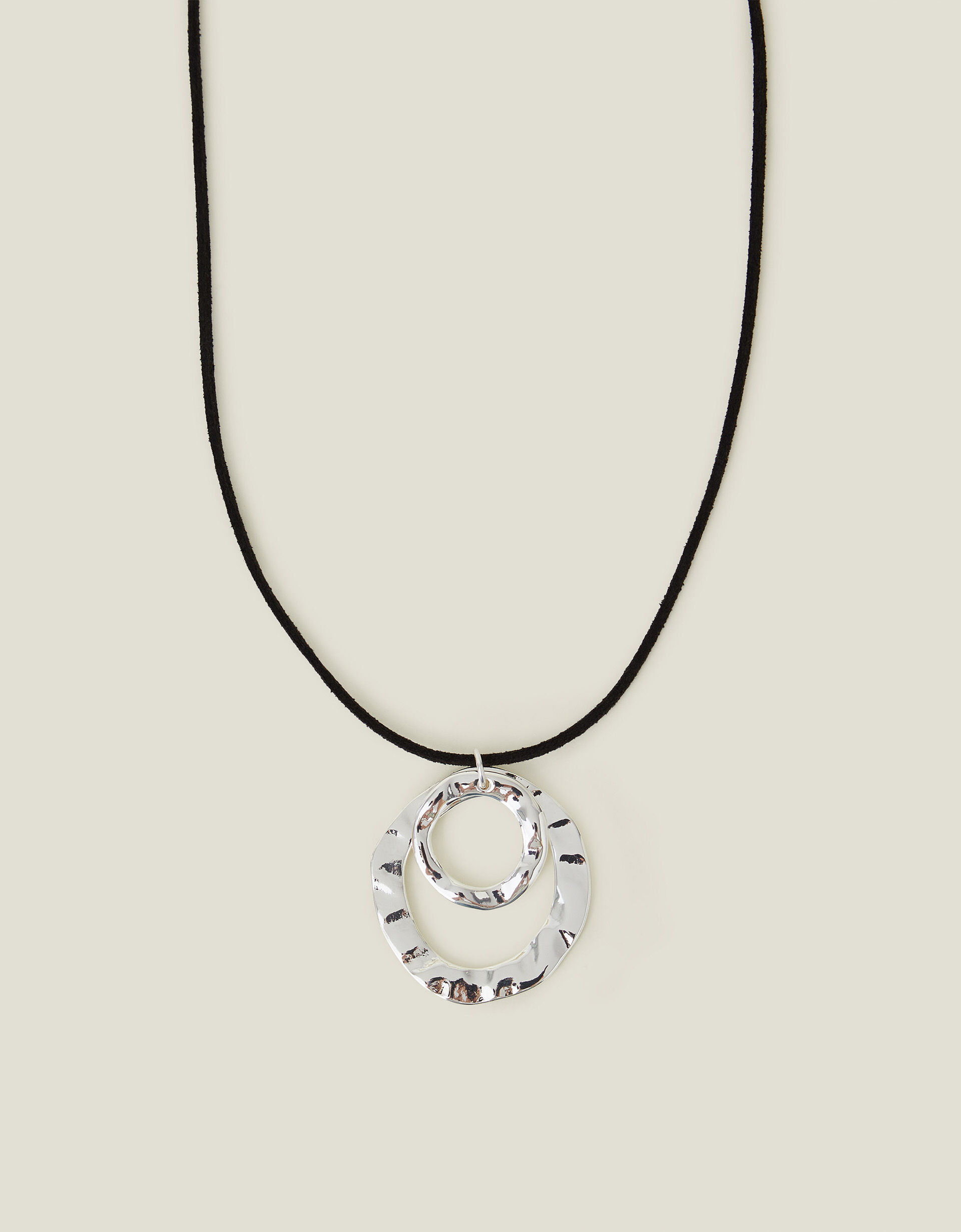 accessorize Circle Pendant Cord Necklace
