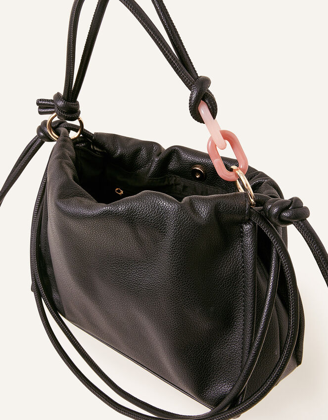 Ruched Small Shoulder Bag, , large