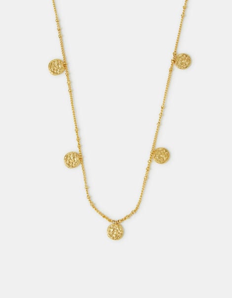 14ct Gold-Plated Coin Charm Necklace, , large
