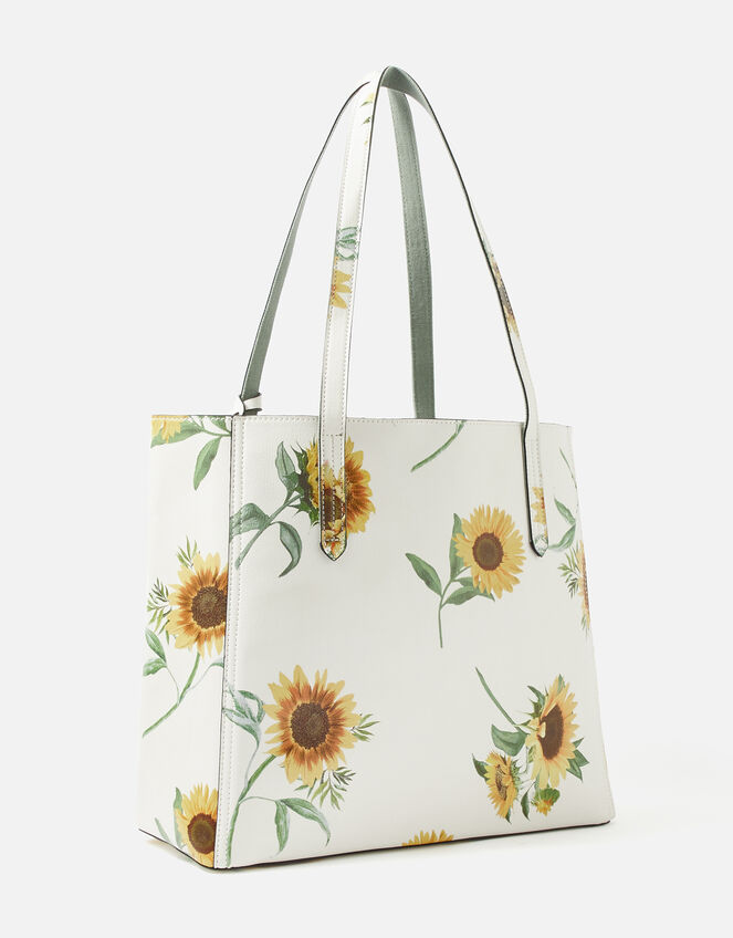Sunflower Print Reversible Tote Bag, , large