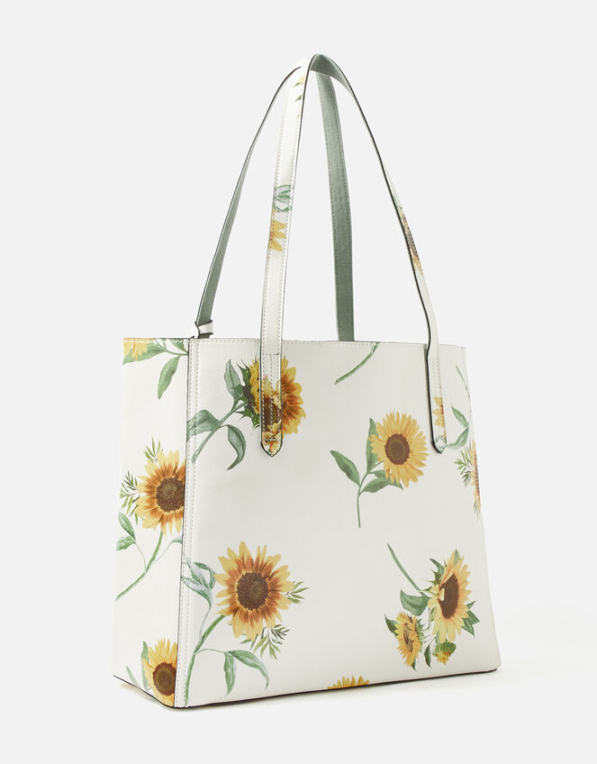 Sunflower Print Reversible Tote Bag, , large