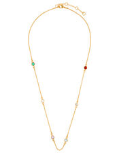 Gold-Plated Rainbow Station Necklace, , large